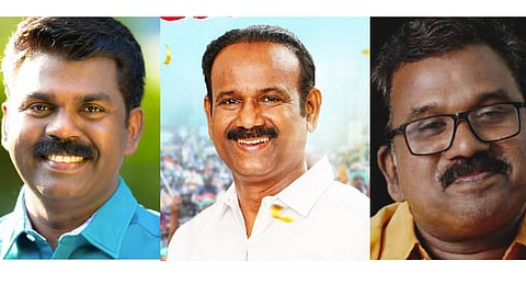 From left to right: P V Sreenijin, V P Sajeendran and Babu Divakaran