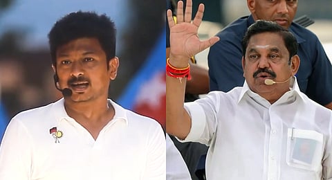 Tamil Nadu Deputy Chief Minister Udhayanidhi Stalin (L) and AIADMK General Secretary Edappadi Palaniswami (R).