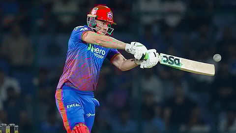 Delhi Capitals' David Miller plays a shot during an Indian Premier League (IPL) 2026 T20 cricket match between Delhi Capitals and Gujarat Titans, at Arun Jaitley Stadium, in New Delhi, Wednesday, April 8, 2026.