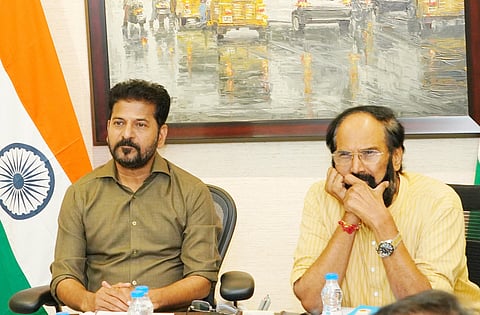Chief Minister A Revanth Reddy  with Irrigation Minister Uttam Kumar Reddy