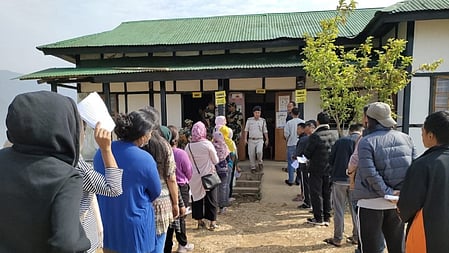 Voting is underway in Koridang amid heavy security on April 9, 2026.