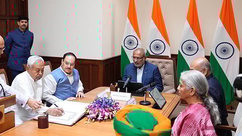 Kumar took the oath in Hindi in the presence of Union Minister and Leader of the House J P Nadda, Finance Minister Nirmala Sitharaman