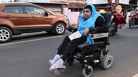 Sabeena after travelling to the booth for the first time on her own to vote. 