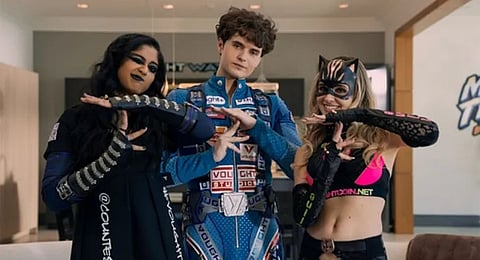 Maitreyi Ramakrishnan, Emma Elle Paterson and Dylan Colton as Teenage Kix in The Boys 5