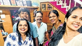 Mohan Raj with his family