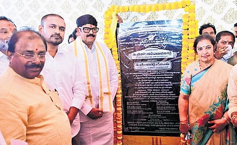 Minister Anam Narayana Reddy and BJP  MP Daggubati Purandeswari launching Godavari pushkarams works in Rajamahendravaram. 