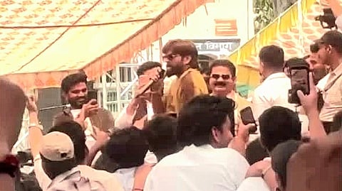 Haryanvi singer Masoom Sharma at the venue at DAV Post Graduate College in Dehradun.