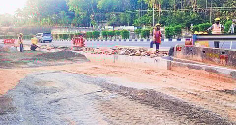 Construction at the junction where the Port Road meets the Bypass Road