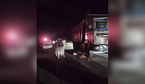 Six pilgrims and the driver of a truck parked on the roadside were killed in the incident.