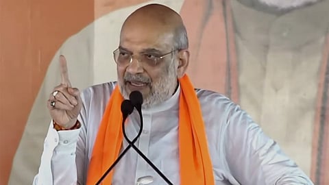 Union Home Minister Amit Shah during a poll rally in Bengal.