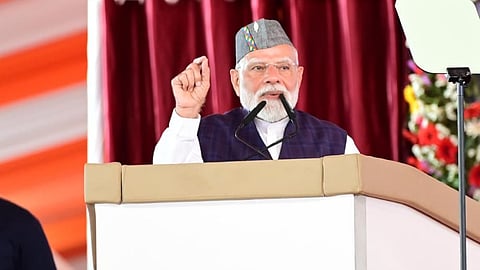Prime Minister Narendra Modi during the inauguration of the Delhi-Dehradun Expressway, in Dehradun, Tuesday, April 14, 2026. 
