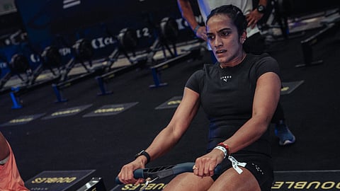 PV Sindhu using the ergometer