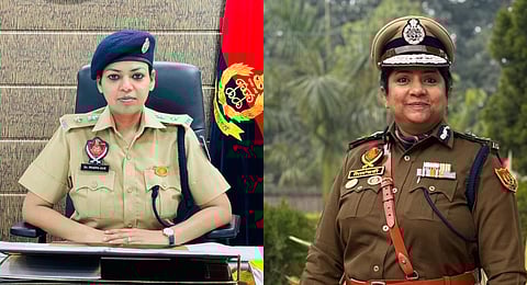 Senior Superintend of Police of Faridkot, Pragya Jain (L) and Inspector General of Police, Faridkot Range, Nilambari Jagdale (R).