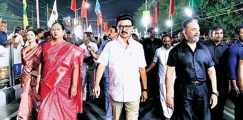 CM Stalin campaigns with Premalatha and Kamal Haasan in Salem 