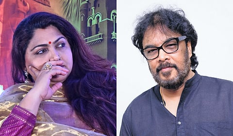 BJP leader Khushbu (L) and her husband Sundar C 