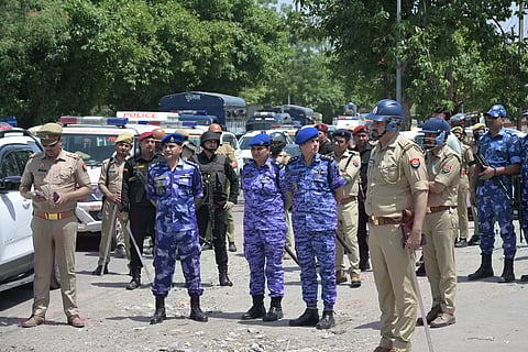 Security has been beefed up in Noida following workers’ protest on Tuesday
