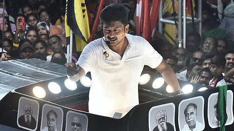 Dy Chief Minister Udhayanidhi Stalin during a campaign in Chennai