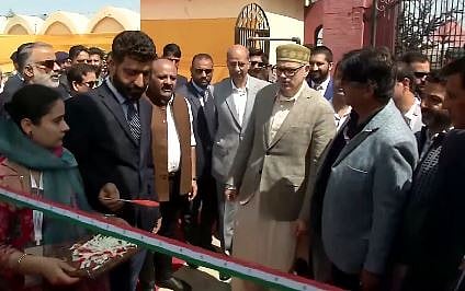 Jammu and Kashmir Chief Minister Omar Abdullah refused to cut a tricolour ribbon at an event
