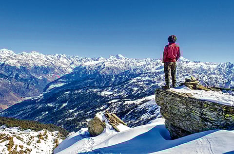 Tourist at Sinthan Top