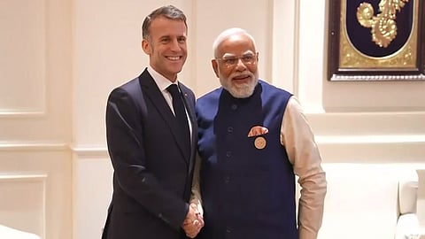 Prime Minister Narendra Modi on Thursday spoke with French President Emmanuel Macron and discussed the situation in West Asia.