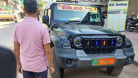 The car that was driven by son of first-time BJP MLA Pritam Lodhi.