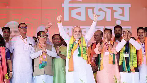 Union Home Minister Amit Shah during election campaign rally in West Bengal.