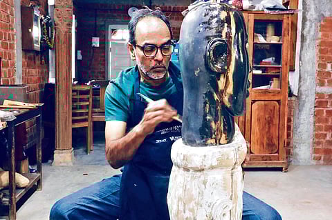 Mayur Gupta in his studio