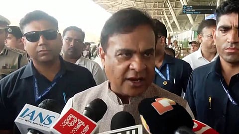Srama speaking to reporters after his arrival at Bhubaneswar airport ahead of Assam poll results