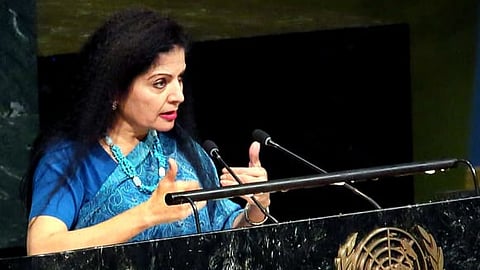 Author and former Indian diplomat, Lakshmi Murdeshwar Puri at the United Nations 
