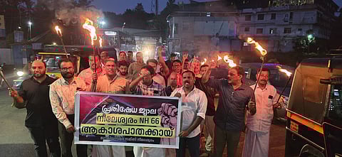 A group of protesters created a model of an elevated highway and offered Vishu kani to it on Vishu, highlighting their prolonged demand. 