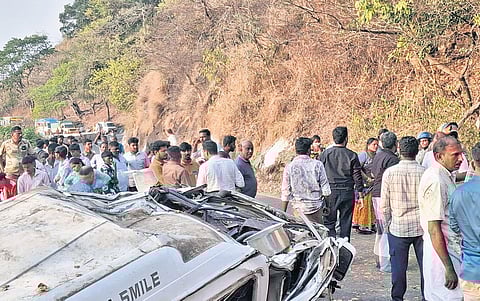 The accident spot at Valparai-Pollachi Ghat Road in Coimbatore 