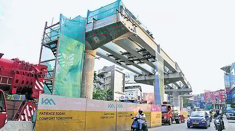 Deck slab construction work for phase-II of Kochi Metro at Padivattom