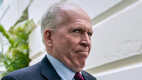 Former CIA Director John Brennan arrives for a meeting at the Capitol in Washington, May 21, 2019.