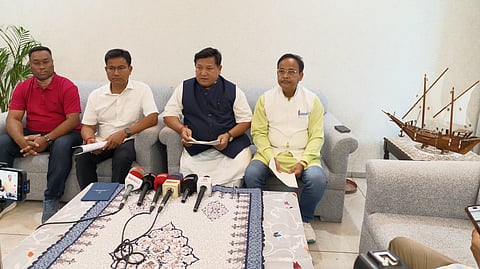 United People’s Party Liberal (UPPL)  leaders addressing a press conference in New Delhi.