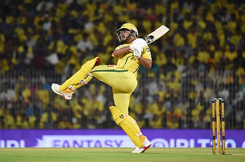 Ayush Mhatre in action against KKR at the MA Chidambaram Stadium in the IPL 