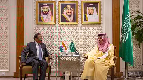 National Security Advisor Ajit Doval and Saudi Foreign Minister Faisal bin Farhan.