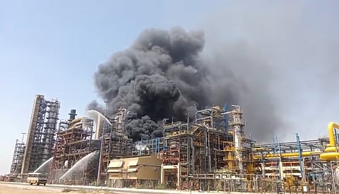 A massive fire broke out at the Pachpadra refinery in Rajasthan's Balotra district.