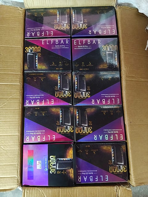 Smuggled e-cigarettes seized by Indian authorities at the Indo-Bhutan border.