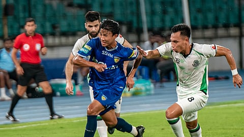 Action during the match between Chennaiyin FC and Mohammedan SC