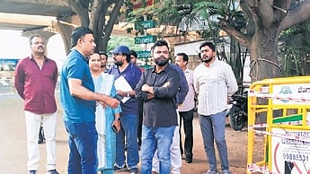 North City Corporation chief Pommala Sunil Kumar inspects the airport national highway corridor on Tuesday