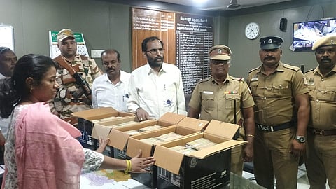 The cash was confiscated and handed over to Revenue Divisional Officer M. Anitha, the returning officer for the Perambalur (Reserved) Assembly constituency.