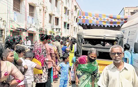 The resettlement site in Perumbakkam.