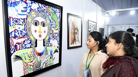 Student and alumni works showcased at the AU Kala Centennial Saga exhbiition at Andhra University, Visakhapatnam. 