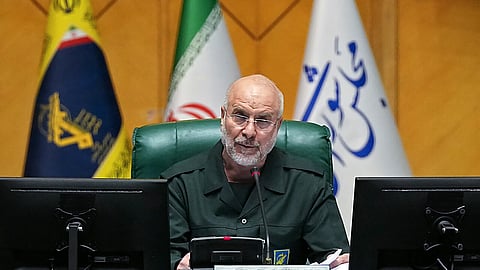 In this handout picture provided by the Islamic Consultative Assembly News Agency (ICANA), Iran’s Parliament Speaker Mohammad Bagher Ghalibaf, dressed in an IRGC uniform, chairs a session in Tehran on February 1, 2026.