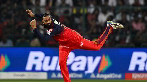 Krunal Pandya at the RCB vs LSG match held in M Chinnaswamy Stadium