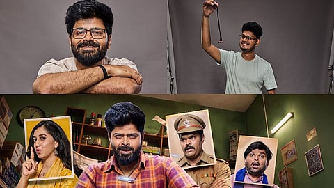 Clockwise from Top Left: Nagabhushana, Srinidhi Bengaluru, and a poster for Jerax