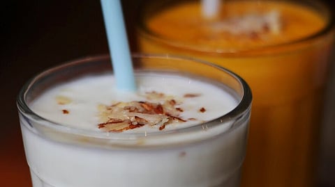 Lassi topped with dry fruits