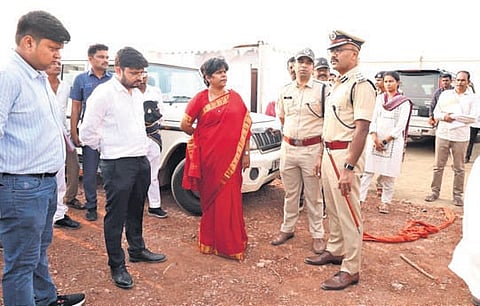 Anakapalli District Collector K Vijaya Krishnan inspects arrangements at Rambilli ahead of Chief Minister Chandrababu Naidu’s scheduled visit