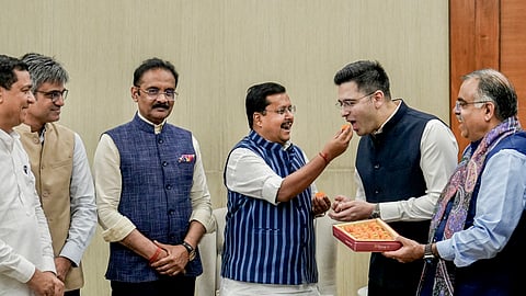 Nabin welcomed the Rajya Sabha MPs with laddus and flower bouquets, calling their entry a boost to the party. The leaders also shared messages on social media expressing enthusiasm about their new political journey.