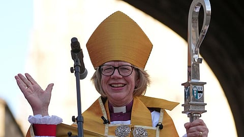 Sarah Mullally, first woman to lead the world’s Anglican Christians. File 